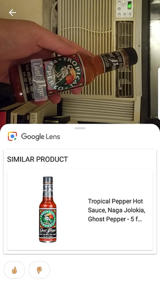 The standalone Lens app operating on a Samsung Galaxy S7 Edge.
